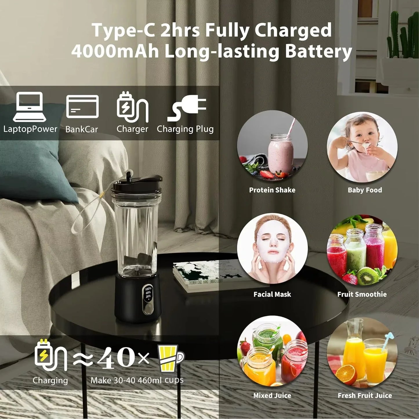 Juiciva 300W PowerBlend Portable Mixer